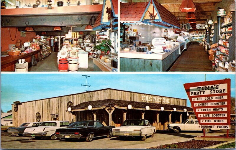 Billys Tobacco (Tumas Party Store) - Vintage Postcard (newer photo)